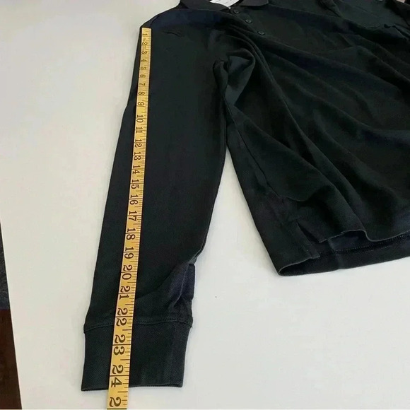 Outdoor Voices Birdie Long Sleeve Polo XXS Black Golf Preppy Oversized - Picture 9 of 13